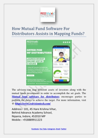 How Mutual Fund Software For Distributors Assists in Mapping Funds?