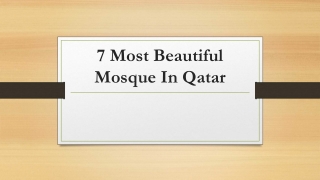 7 Most Beautiful Mosque In Qatar