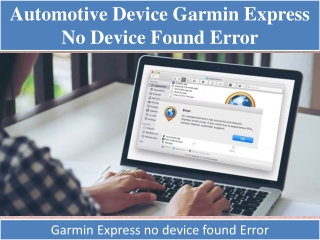 Automotive Device Garmin Express no device found Error