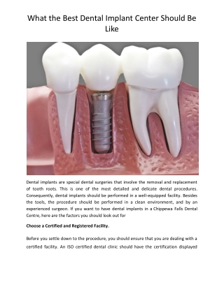 What the Best Dental Implant Center Should Be Like