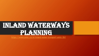 Inland waterways planning