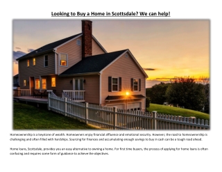Looking to Buy a Home in Scottsdale? We can help!