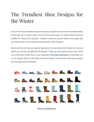 Trendiest Shoe Designs for this Winter