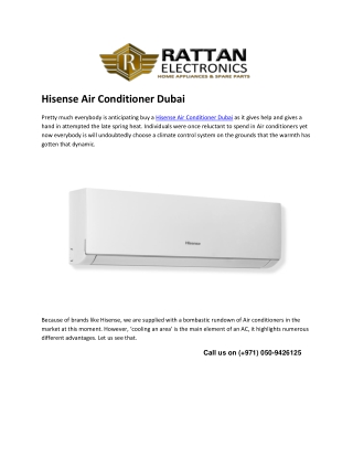 Hisense Air Conditioner Dubai - rattanelect