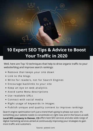 10 Expert SEO Tips & Advice to Boost Your Traffic in 2020