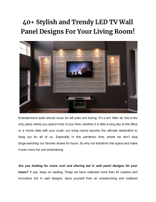Trendy LED TV Wall Panel Designs