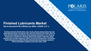 Finished Lubricants Market Strategies and Forecasts, 2020 to 2026