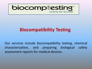 Biocompatibility Testing