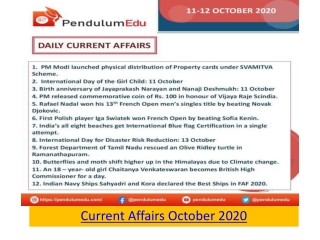 Read and Download Latest 11 to 17 October 2020 Daily English current Affairs PDF  for UPSC CSE, State PCS, CDS, SSC CGL,