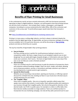 Benefits of Flyer Printing for Small Businesses