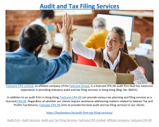Audit and Tax Filing Services