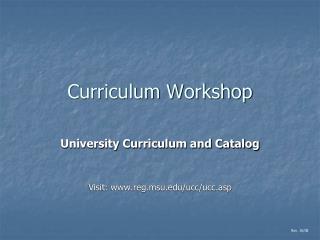 Curriculum Workshop