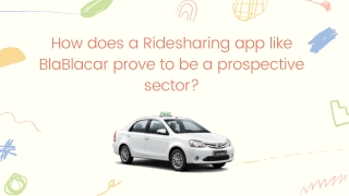 How does a Ridesharing app like BlaBlacar prove to be a prospective sector?