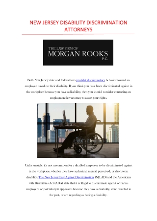 NJ Disability Discrimination Lawyer