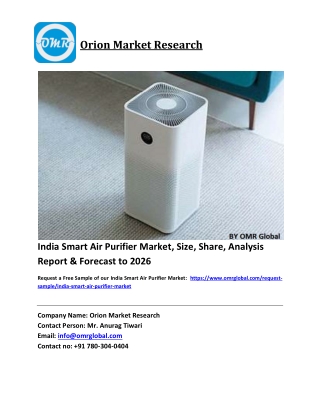 India Smart Air Purifier Market Size, Industry Trends, Share and Forecast 2020-2026