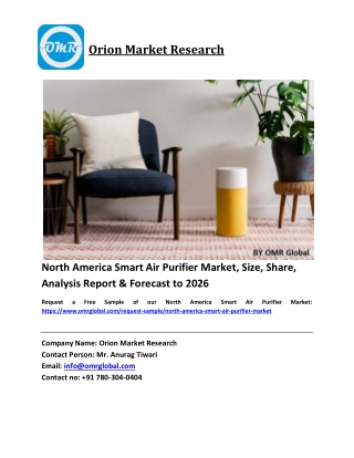 North America Smart Air Purifier Market Size, Industry Trends, Share and Forecast 2020-2026