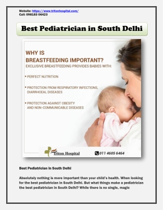 Triton Hospital - Best Pediatrician in South Delhi