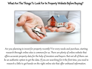 What Are The Things To Look For In Property Website Before Buying?