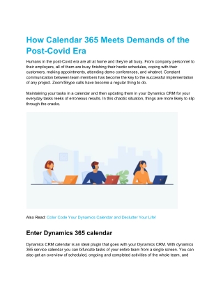 How Calendar 365 Meets Demands of the Post-Covid Era