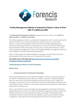 Facility management market trends, market share, industry size, growth, opportunities and forecast to 2027