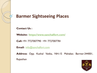 Barmer Sightseeing Places