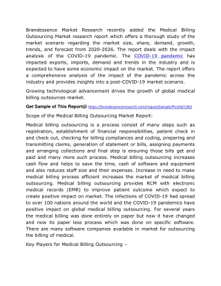 Medical Billing Outsourcing Market Share, Current Trends and Research Development Report to 2025