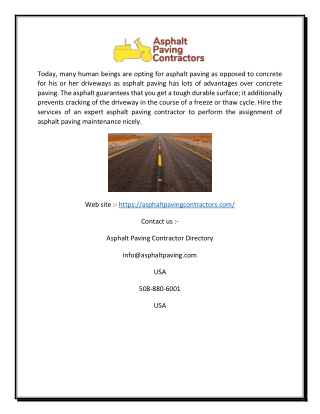 Asphalt Maintenance Companies & Contractors in the USA