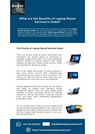 What are the Benefits of Laptop Rental Services in Dubai?