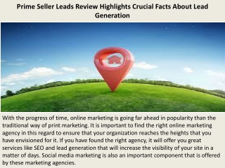 Prime Seller Leads Review Highlights Crucial Facts About Lead Generation