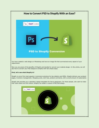 How to Convert PSD to Shopify With an Ease?