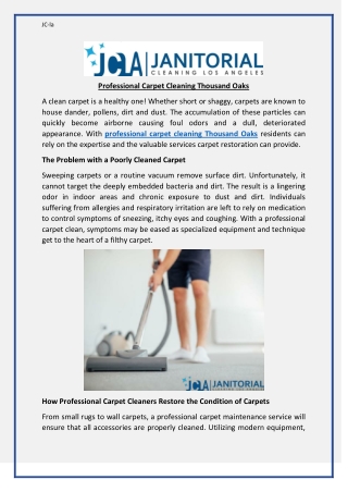 Professional Carpet Cleaning Thousand Oaks