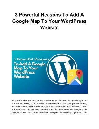 3 Powerful Reasons To Add A Google Map To Your WordPress Website