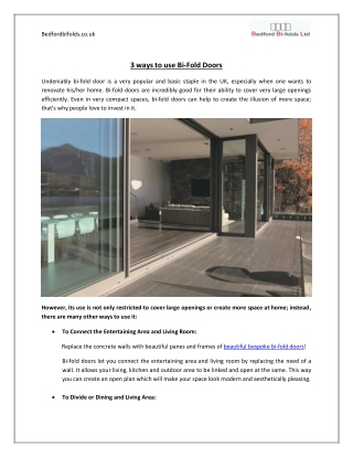 3 ways to use Bi-Fold Doors