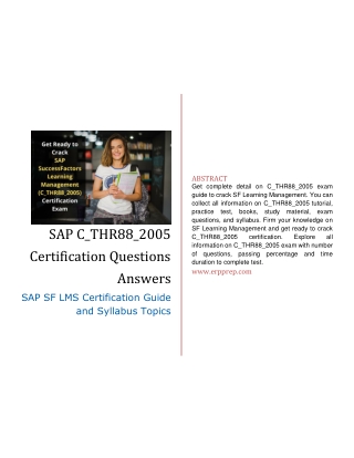 SAP C_THR88_2005 Certification Questions Answers [PDF]