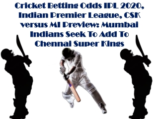 Cricket Betting Odds IPL 2020, Indian Premier League