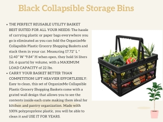 Black Collapsible Storage Bins