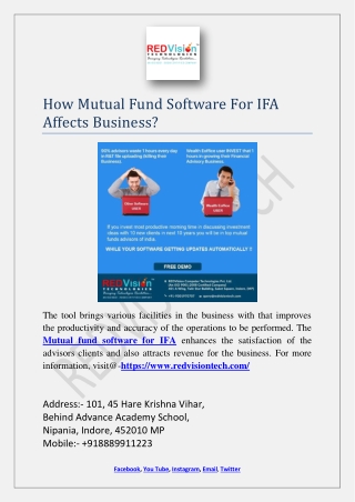 How Mutual Fund Software For IFA Affects Business?