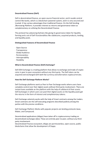 What is the DeFi Exchange?