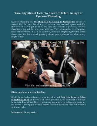 Three Significant Facts To Know Of Before Going For Eyebrow Threading