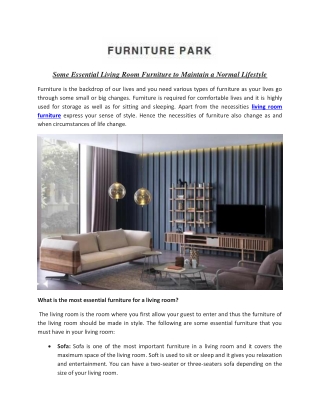 Some essential living room furniture to maintain a normal lifestyle