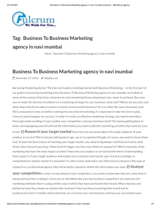 Business-To-Business Marketing Agency in Navi Mumbai