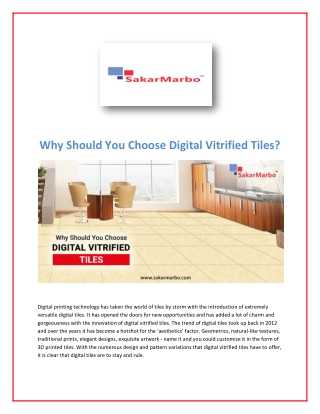 Why Should You Choose Digital Vitrified Tiles