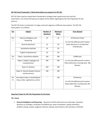 SSC CGL Exam Preparation | Must Know before you prepare for SSC CGL