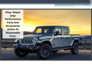 Shop Mopar Jeep Performance Parts And Accessories Online At Reasonable Price