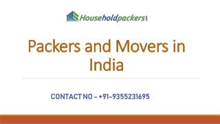 Packers and Movers in India