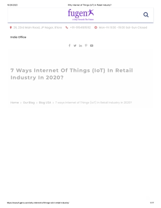 Why internet of things (IOT) in retail industry