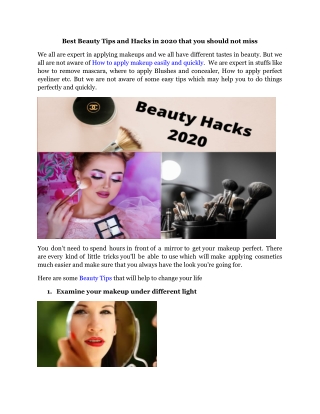 Best Beauty Tips and Hacks in 2020 that you should not miss