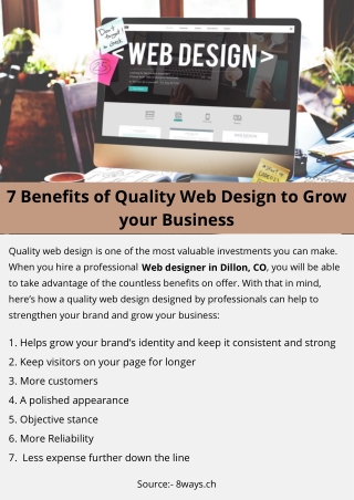 7 Benefits of Quality Web Design to Grow your Business