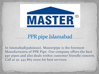 PPR pipe Islamabad