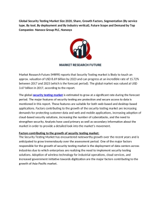 Security Testing Market is Estimated to Grow at a Significant Rate of 15.72%
